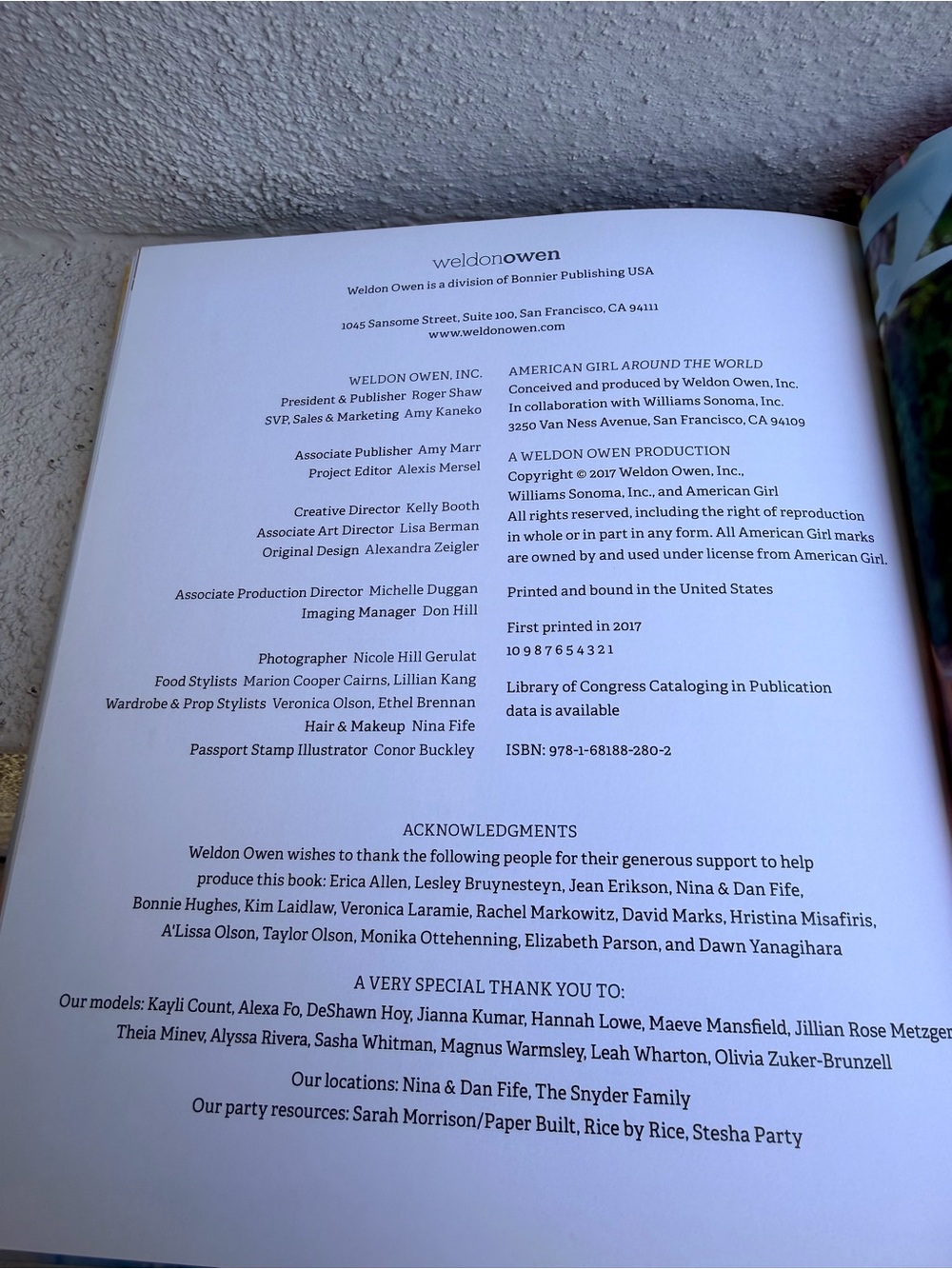 American Girl Around the World Cookbook Williams Sonoma Hardcover 2017 Recipes - Picture 6 of 8
